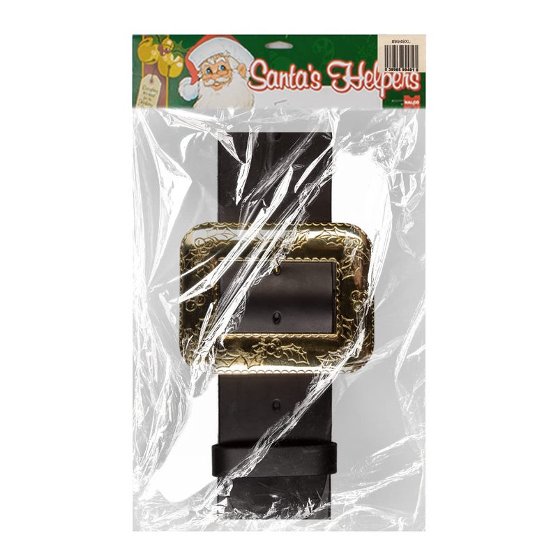 Halco Santa Belt w Decorative Cast Buckle Size XL 56-64 Black 3.5 Wide Naugahyde - Image 2